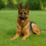Berger allemand en pleine air dans un champ