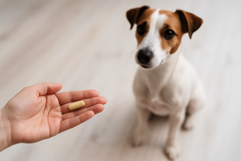 Main tenant un Médicament pour la diarrhée du chien