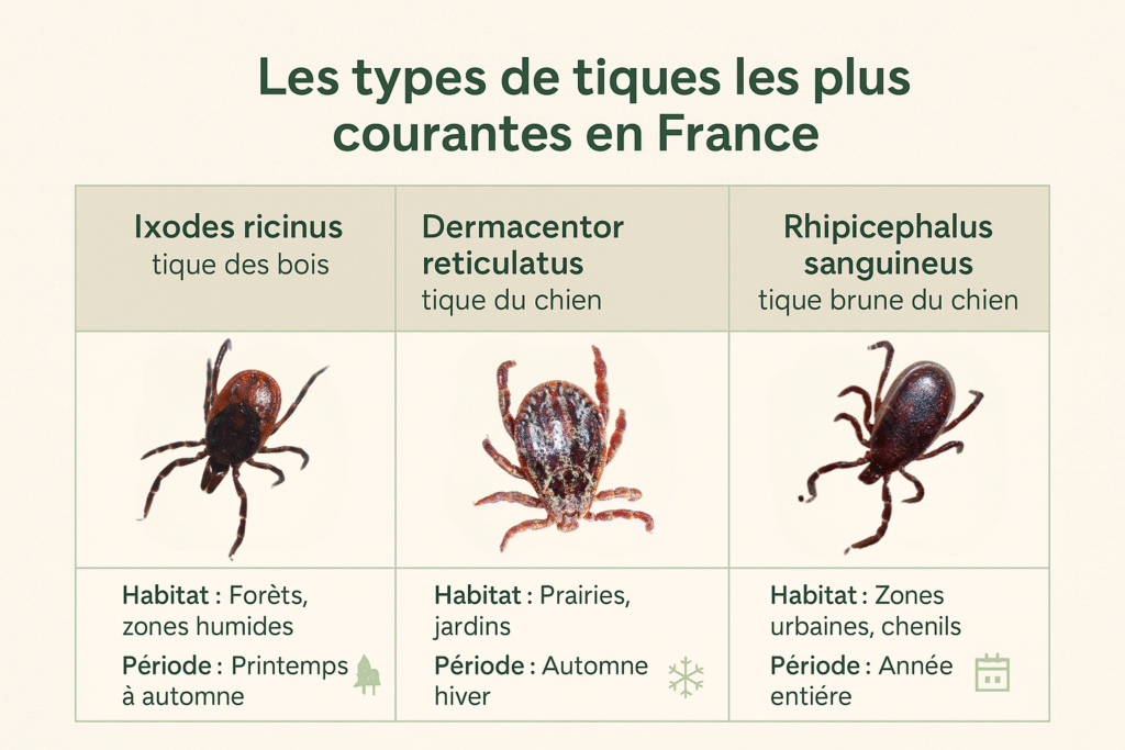 Les types de tiques les plus courantes en France